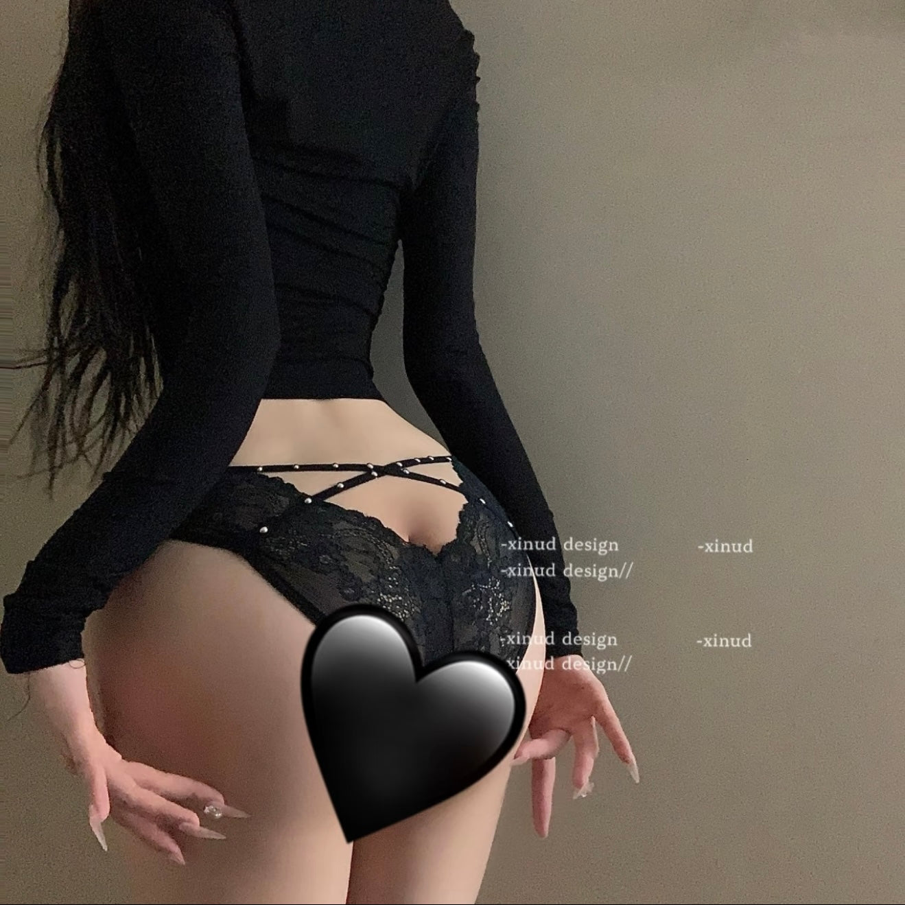 Original sexy style diamond studs cross sexy lace triangle panties